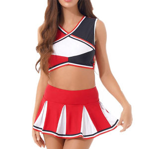 Conjuntos de Uniformes de Animadoras Personalizados para Niñas con Sujetador Deportivo Elegante y Faldas Cómodas, Tela 100% Poliéster de Secado Rápido - Product Image 1