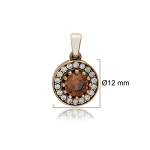 Colgante de piedra de circonia cúbica de forma redonda Zultanit, abalorio auténtico turco hecho a mano, joyería de plata de ley 925, venta al por mayor - Product Image 2