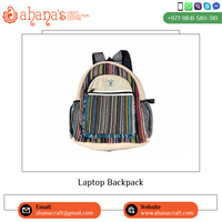Mochila Unisex para Portátil Ahana's de 15 Pulgadas, Estilo Japonés, Hecha a Mano con Algodón/Cáñamo, Cierre de Cremallera, Capacidad de 36-59L, para Uso Diario y al Aire Libre