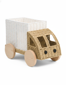 Panier de camion en rotin tissé à la main écologique mignon jouet pour enfants décor de chambre d'enfants - Product Image 5
