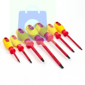 Juego de Destornilladores Aislados de Grado DIY con Acabado Cromado y Punta Hexagonal, Suministro Directo de Fábrica, 7 Piezas, 3/8 pulgadas, Certificación VDE - Product Image 1