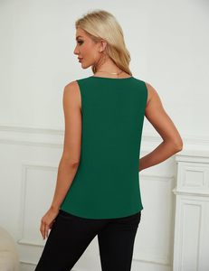Camiseta sin mangas de verano para mujer 2025, blusa de trabajo informal de negocios holgada elegante con diseño transpirable y sencillo - Product Image 5