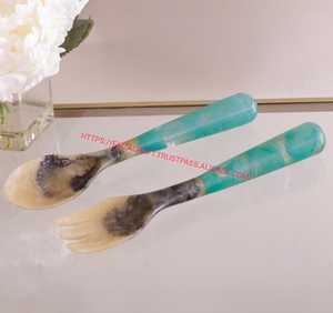 Ensalada de resina y juegos de tenedores Cuerno Resina Aqua Remolino capaz de ser utilizado en cocina y hotel - Product Image 1