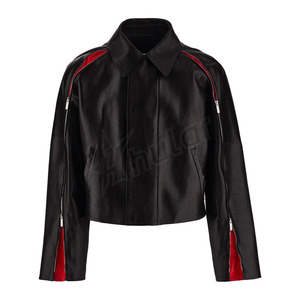 Handmade Sang Trọng Cổ Điển Phong Cách Đầy Đủ Dây Kéo Cắt Áo Khoác Da Tùy Chỉnh rám nắng Đầy Đủ Da Cho Mùa Đông - Product Image 1