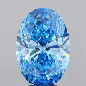 Diamante Azul Intenso de Laboratorio, Corte Oval Brillante, 3.50 Quilates, Alta Calidad, Claridad VVS1/VVS2, Certificado IGI para Anillo - Product Image 1