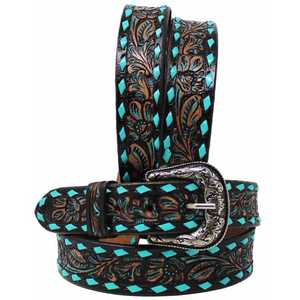 Cinturón de cuero de vaca occidental de alta calidad hecho a mano con herramientas florales y diseño de puntada Buck proveedor de Fabricante Saman Exports - Product Image 5