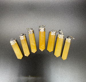 Wholesale Yellow Aventurine Pencil Pendant Natural Healing <b>Crystal</b> <b>Necklace</b> Promotes Prosperity Confidence Ideal for Gifts Reiki - Product Image 4