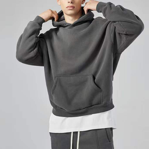 Sudadera con capucha de talla grande para hombre con logotipo personalizado OEM forro polar de algodón de alta calidad 400-600gsm técnicas bordadas de temporada de invierno de alto peso - Product Image 1