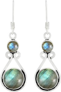 Cabujón de piedras preciosas de labradorita, pendientes de gota de plata esterlina sólida 925, joyería de plata lista para fiesta para mujer, diseño colgante para niñas - Product Image 3