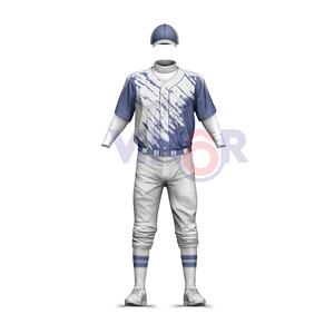 Meilleures ventes Maillot de baseball en polyester personnalisé Uniforme à demi-manches Vêtements de sport de style le plus récent Caractéristique respirante Conception OEM desservie - Product Image 5