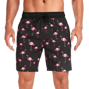 Pantalones cortos informales de verano a la moda para hombre, algodón transpirable con estampado sólido antiarrugas, cordón de cintura OEM ecológico - Product Image 4