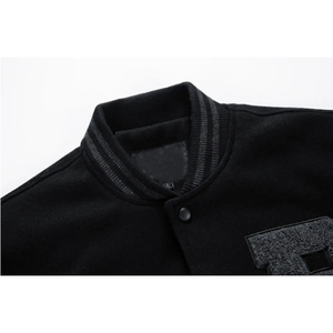 Custom Logo Stand Front Print Baseball Letterman Jacket for Men Fall Winter Waterproof Breathable <b>Wool</b> Leather Customizable - Product Image 2