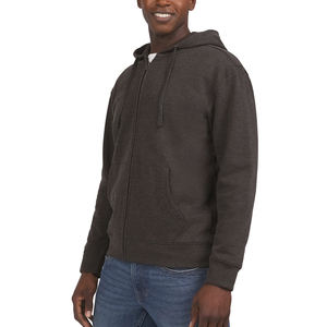 Wholesale Custom Men's Full Zip <b>Thick</b> <b>Fleece</b> Hooded Jacket 100% Cotton Eco-Friendly Breathable Winter Warm Outerwear - Product Image 3