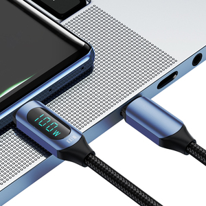 PD 100W 1M 2M Cabo Cabos <span class=keywords><strong>USB</strong></span> tipo <span class=keywords><strong>C</strong></span> a tipo <span class=keywords><strong>C</strong></span> Cable de carga rápida Para Celular <span class=keywords><strong>Kabel</strong></span> Cable de carga de teléfono de datos con pantalla - Product Image 3