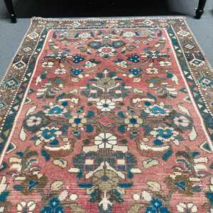 Rug, 3.1x9.7 ft Turkish Rug, <b>Red</b> Camouflage Rug <b>Wool</b> - Product Image 3