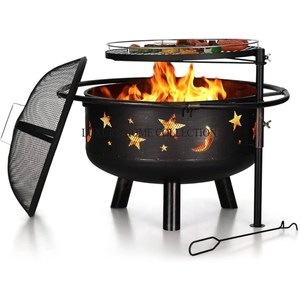 Premium handcrafted metal <b>fire</b> <b>pit</b> with heavy gauge steel construction and artistic detailing for luxury outdoor ambiance - Product Image 1