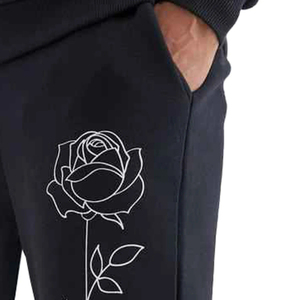 Pantalon de jogging évasé pour homme, imprimé rose, multi-panneaux, avec entrejambe, style streetwear, coupe régulière, respirant, imperméable, en polyester/coton - Product Image 6