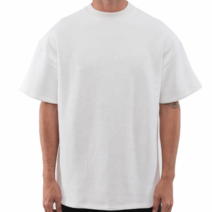 เสื้อยืดทรงบ็อกซี่ แขนเสื้อแบบดรอปโชว์เดอร์ ผ้าคอตตอนถักนิตติ้ง 100% หนัก 220 กรัม พิมพ์ลายพัฟ ไม่เป็นขุย แห้งเร็ว สำหรับผู้ชาย - Product Image 5