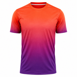 เสื้อฟุตบอลแบบไล่สีส้มม่วง ดีไซน์ลายพระอาทิตย์ตก ระบายอากาศได้ดี แบบซับลิเมชั่น สำหรับทีม ขายส่ง - Product Image 1