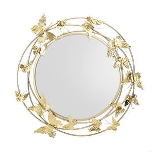 Espejo de pared de metal de moda con mariposa alrededor del marco espejo de pared elegante para decoración del hogar y decoración de oficina de la India - Product Image 3