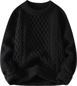 Suéter de Cachemira de Cuello Redondo Informal de Color Sólido de los Mejores Proveedores, Transpirable con Logotipo Frontal - Product Image 2