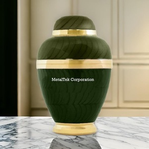 Urnas de cremación para adultos de Oro Negro personalizadas de alta calidad para cenizas, tarros funerarios decorativos de recuerdo conmemorativo de latón tallados a mano - Product Image 6