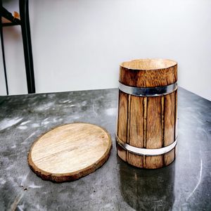 Plateau moderne en bois naturel Ahad Handicrafts 9 x 9 pouces, capacité de 500 à 1000 ml, décoration d'intérieur, service de vin, café, cocktails, fêtes, bière - Product Image 2