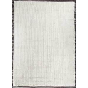 Aprezo Ivory Hand Knotted Wool <b>Rugs</b> PKWL-989 <b>Boho</b> Style Rectangular Abstract Pattern Handmade Living Room and Hallway <b>Rug</b> - Product Image 1