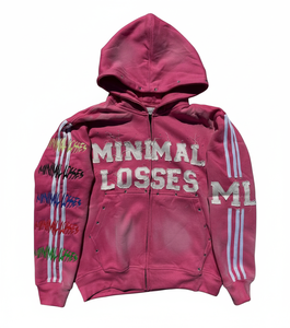 Sudadera con Capucha y Cremallera para Hombre, Estilo Profesional, con Pedrería y Bordado Desgastado, Calidad Superior, 100% Algodón, Cómoda y Adecuada - Product Image 3