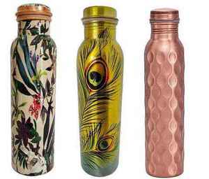 Customized Style Designs New Pure <b>Copper</b> <b>Water</b> <b>Bottle</b> Good for Kids School Yoga Office Usage <b>Copper</b> <b>Water</b> <b>Bottle</b> - Product Image 1