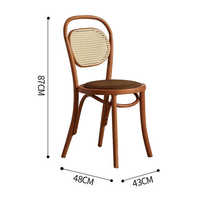 Haute qualité Vietnam nouveau Vintage rotin dos chaise de salle à manger en bois massif pour café Restaurant maison