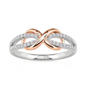 แหวนเงินแท้ชุบโรเดียมรูปอินฟินิตี้สำหรับผู้หญิง - Product Image 1