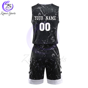 Noir blanc couleur bon fournisseur faire propre hommes sport personnalisé équipe Club Sublimation conception basket-ball uniforme - Product Image 2