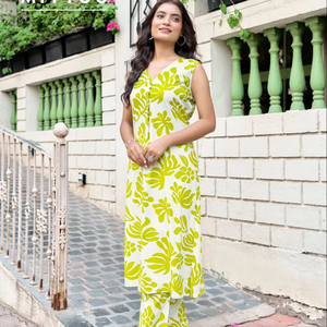 Colección Kurti Bottom formal para chicas de moda india y pakistaní con estampado de rayón exclusivo al por mayor para fiestas de verano e invierno - Product Image 1