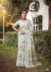 Collection Patta Saree en coton et lin de qualité supérieure Catalogue complet pour vêtements décontractés et de fête Taux de gros Vêtements pakistanais indiens - Product Image 3