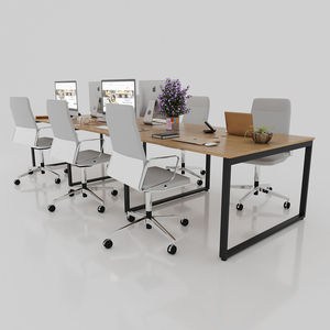 BFCBCN07 - Pieds de table en fer de style industriel, dimensions 25x50, pour tables de café, de salle à manger, de gymnase et d'hôpitaux - Product Image 4