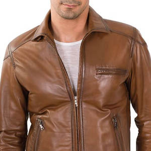 Chaqueta de Cuero Genuino para Hombre, Estilo Universitario, Clásica de Invierno 2026, Chaqueta Trucker Profesional Personalizada Informal para Hombre - Product Image 5