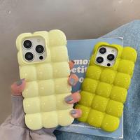 Coque Téléphone 3D Brillante Tendance Mignonne Couleur Bonbon Bloc Pain Chocolat pour iPhone 14 13 12 11 15 16 Pro Max Protection Complète