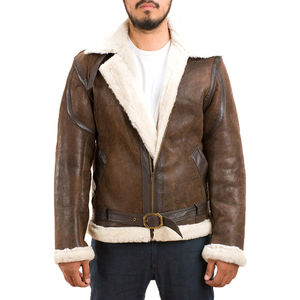 Veste en cuir de peau de mouton pour hommes, conception OEM personnalisée, séchage rapide, style High Street, meilleur prix, vente en gros, prix bon marché - Product Image 1