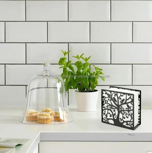 A la venta, servilletero de mesa con árbol y pájaro, organizador de mesa de almacenamiento de cocina, acero inoxidable a precios al por mayor - Product Image 4