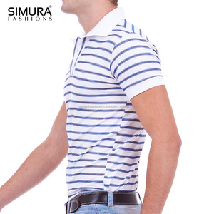 Chemise à col pour homme, style piqué, 100% coton, à rayures, à manches courtes, personnalisable, séchage rapide, prix de gros, OEM - Product Image 3
