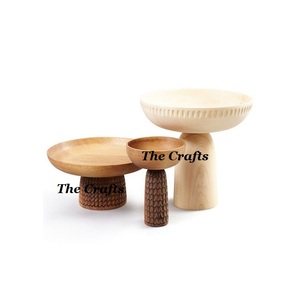 Cuenco para servir frutas de madera de forma redonda, cuenco de frutas de diseño clásico para uso doméstico en hoteles y restaurantes - Product Image 2