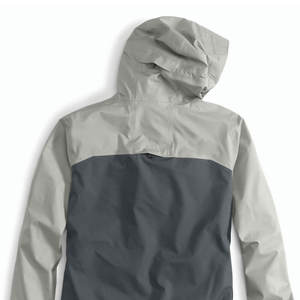 Unisex Canvas Rain <b>Jacket</b> <b>Waterproof</b> Hooded Trail Shell | Zipper | <b>Grey</b> Charcoal Two-Tone Outdoor Sportswear Multi-Pocket Design - Product Image 4
