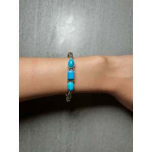 Navajo Handmade Kingman Turquoise & Sterling <b>Silver</b> Fashion <b>Cuff</b> <b>Bracelet</b> Kingman Turquoise & Sterling <b>Silver</b> - Product Image 4