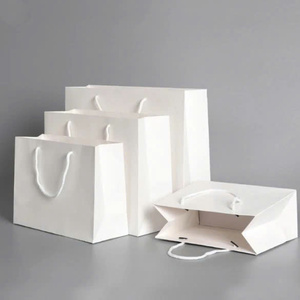 Eco-Friendly Recyclable Ivory <b>Paper</b> Box Shopping Bag Cotton Rope Handle Custom Printed Vietnam Factory Direct Supply Wholesale - Product Image 2