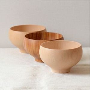 Bol à soupe en bois naturel artisanal écologique, bol à miso en bois de style japonais de qualité alimentaire, bol à salade rond en bois de hêtre durable - Product Image 1