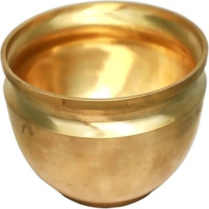 Wok de cuisine en bronze le plus pur de 18 cm fabriqué à la main traditionnel Pongal Gundu Pot pour plats - Product Image 3