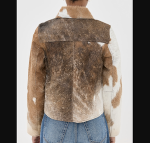 Nouvelle arrivée Veste en cuir pour femme en cuir de vache naturel Respirant Veste en cuir à poils Veste élégante pour femme - Product Image 4