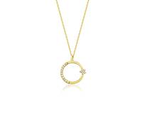 Collier délicat rond en or massif 14 carats avec diamant de laboratoire de 5 grammes, cadeau de mariage pour anniversaire, bijoux minimalistes unisexes