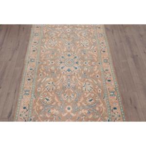 Alfombra de 3.37x10.1 pies, Alfombra Vintage, Alfombra Turca con Borde de Lana Azul - Product Image 3